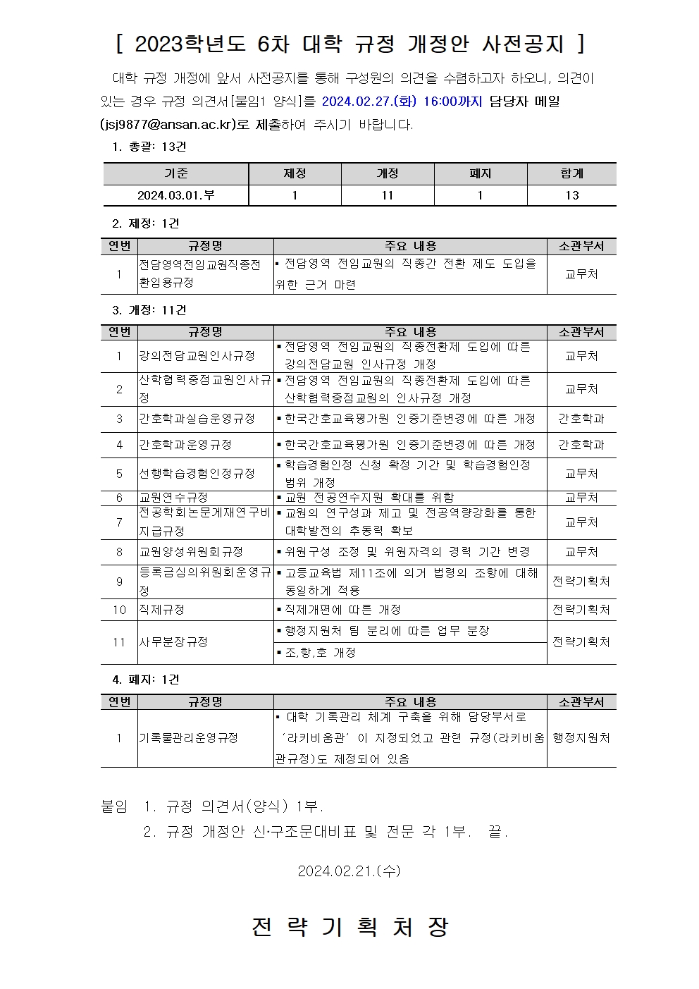 붙임1_(공고문)_2023-47 대학 규정 개정안 사전공지001.jpg